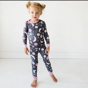 NWT Little Sleepies Pink To the Moon and Back pajama set
